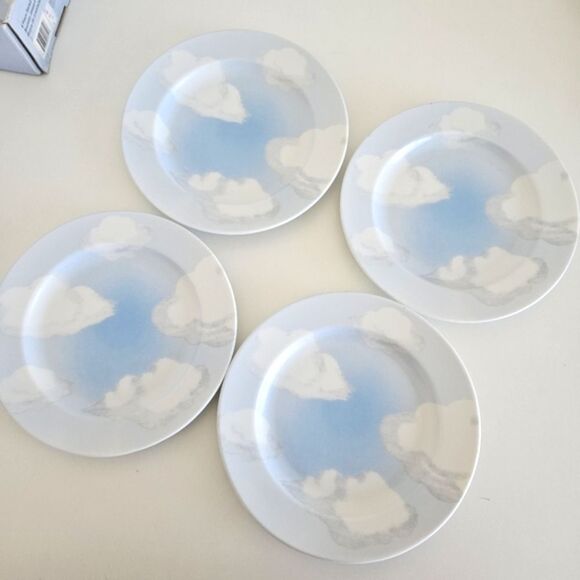 Nick & Nora (Set Of 4) Box 222 Fifth Cloud Nine Porcelain Salad Snack Plates - Picture 2 of 6